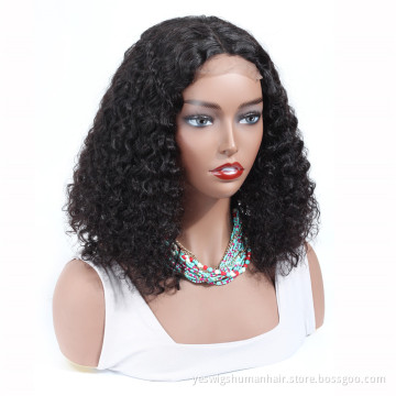 Human Hair Short Bob Lace Wig Vendor In China Cheap Wholesale Price Mongolian Kinky Curly Human Hair 4X4 Lace Closure Bob Wigs